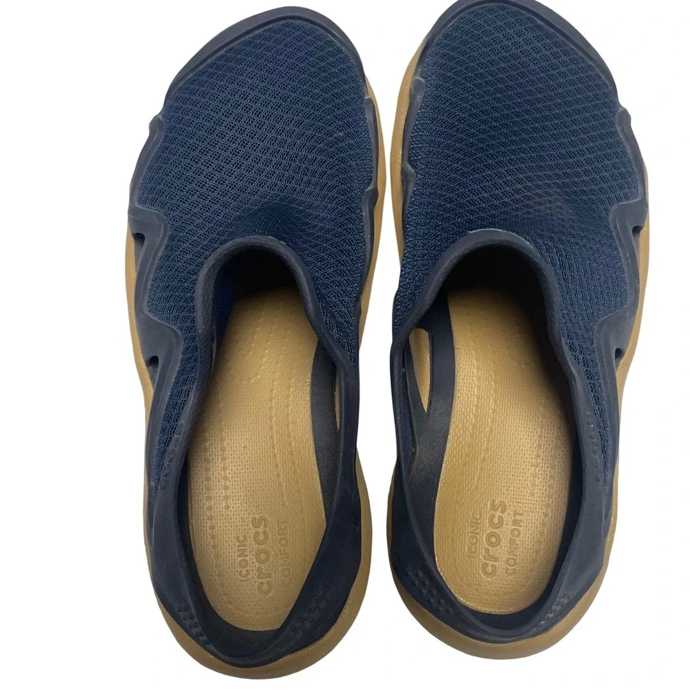 CROCS Swiftwater‎ Mesh Waverunner Navy/Tan Sandal Men's 6